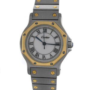 Mint! Cartier Santos 18k Gold 29mm Watch